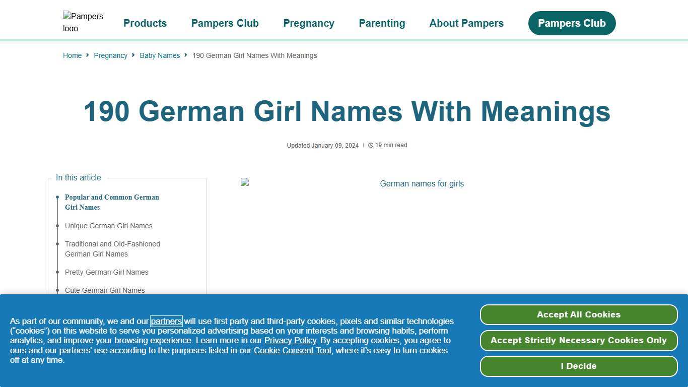 190 German Girl Names With Meanings Pampers CA